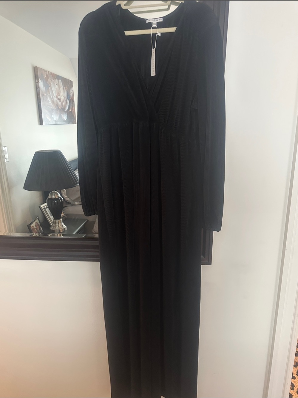 Baltic Born Black V-Neck Long Sleeve Maxi Gown